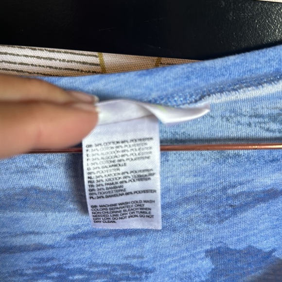 The North Face Blue Burnout Abstract Long Sleeve Pull On Tee / T Shirt Top. - Picture 12 of 12